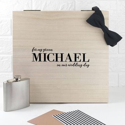 Personalised For My Groom on Our Wedding Day Box (PER3010-LRG) (TreatRepublic1639)