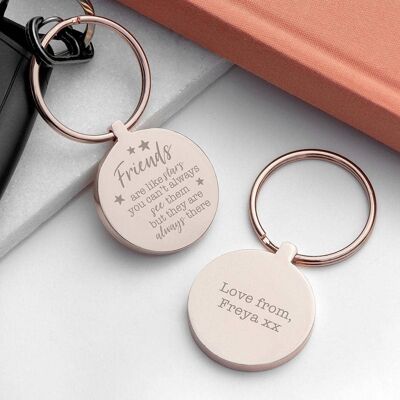 Personalised Friends Round Metal Keyring (PER4088-SIL) (TreatRepublic1656)