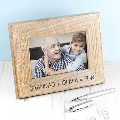 Personalised Fun with Grandad Engraved Oak Photo Frame (PER3171-SAN) (TreatRepublic1659)