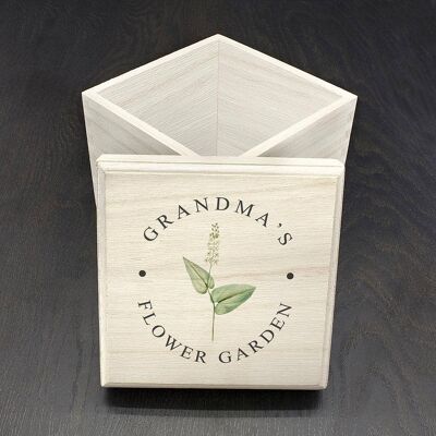 Personalised Gardener's Wooden Seed Box - Stylish Floral (PER4043-001) (TreatRepublic1679)