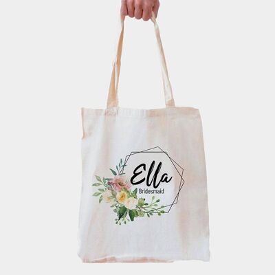 Personalised Geometric Hexagonal Wreath Tote Bag (PER3664-001) (TreatRepublic1693)