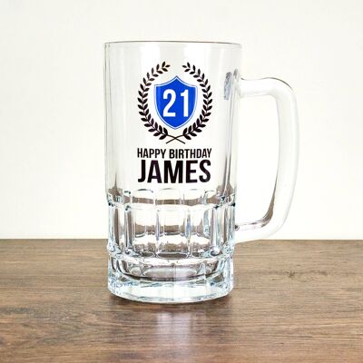 Personalised Happy Birthday Tankard (PER713-BLU) (TreatRepublic1783)