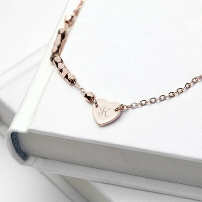 Personalised Heart Charm Bracelet (PER2629-001) (TreatRepublic1806)