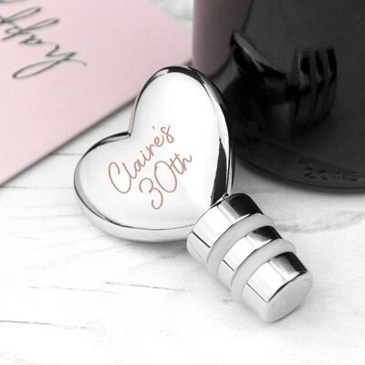 Personalised Heart Shaped Wine Bottle Stopper (PER4319-001) (TreatRepublic1817)