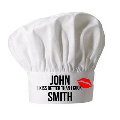 Personalised I Kiss Better Than I Cook Chef Hat (PER156-001) (TreatRepublic1855)