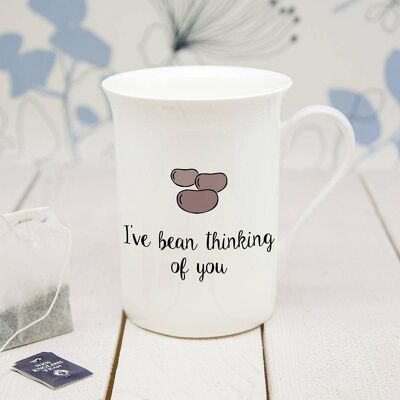 Personalised I've Bean Thinking Of You Bone China Mug (PER2625-001) (TreatRepublic1863)