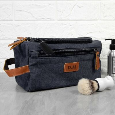 Personalised Jetsetter Denim Wash Bag (PER4459) (TreatRepublic1917)