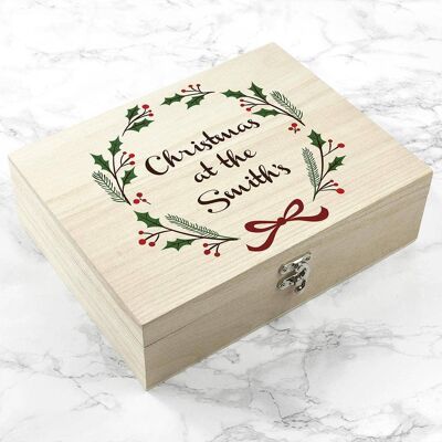 Personalised Jolly Holly Christmas Eve Box (PER2980-SML) (TreatRepublic1919)