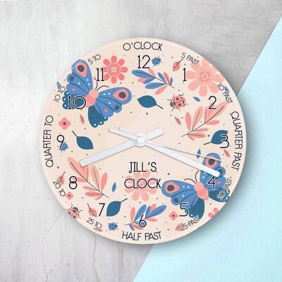Personalised Kids Woodland Glass Clock (PER3936-001) (TreatRepublic1991)