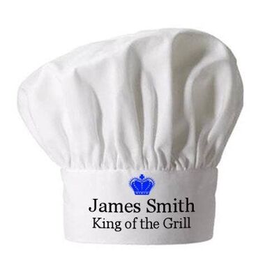 Personalised King of the Grill Chef Hat (PER157-KIN) (TreatRepublic1994)