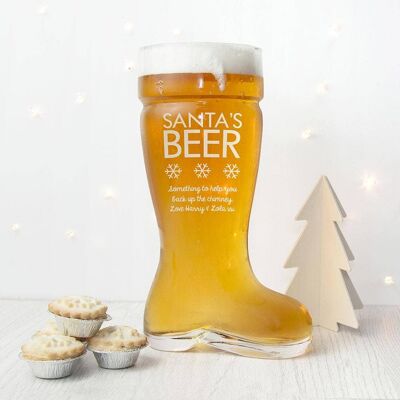 Personalised Large Santa's Boot Beer Glass (PER2520-001) (TreatRepublic2006)