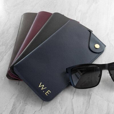 Personalised Leather Glasses Case (PER3953-BLK) (TreatRepublic2013)