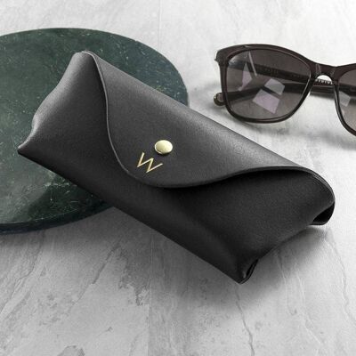 Personalised Leather Origami Glasses Case (PER3949-BLK) (TreatRepublic2020)