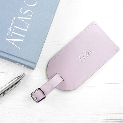 Personalised Lilac Foiled Leather Luggage Tag (PER3062-001) (TreatRepublic2034)