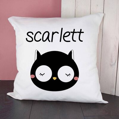 Personalised Little Owl Face Cushion Cover (PER2762-001) (TreatRepublic2041)