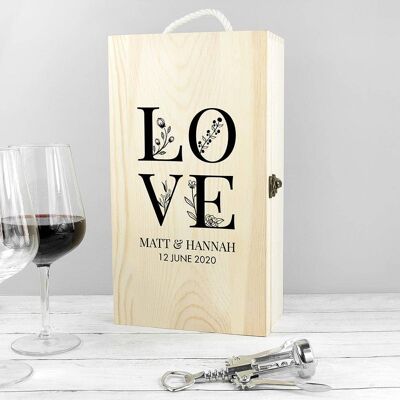 Personalised Love Double Wine Box (PER3880-001) (TreatRepublic2048)