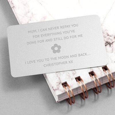 Personalised Love Mum Metal Wallet Keepsake (PER3336-GLD) (TreatRepublic2054)