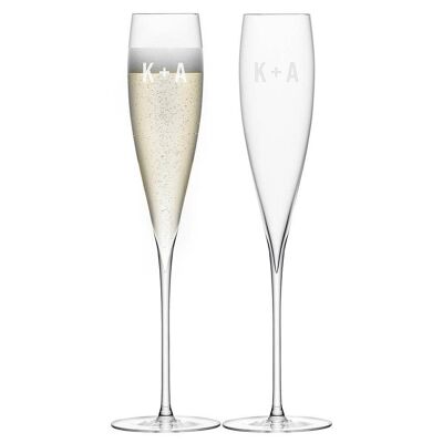 Personalised LSA Monogrammed Savoy Champagne Flutes (LSA73-001) (TreatRepublic2068)