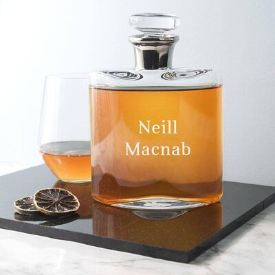 Personalised LSA Platinum Necked Whisky Decanter (LSA96-SER) (TreatRepublic2075)