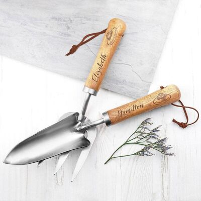 Personalised Luxe Silver Trowel and Fork Set (PER3800-001) (TreatRepublic2085)