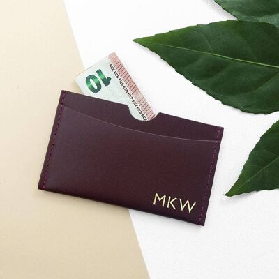 Personalised Luxury Leather Card Holder (PER3207-BLA) (TreatRepublic2089)
