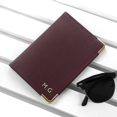 Personalised Luxury Leather Passport Cover (PER3208-BRO) (TreatRepublic2094)