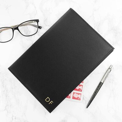 Personalised Luxury Leather Refillable Notebook (PER3963-BLK) (TreatRepublic2097)