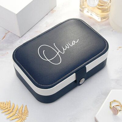 Personalised Midnight Blue Jewellery Case (PER4197-001) (TreatRepublic2192)