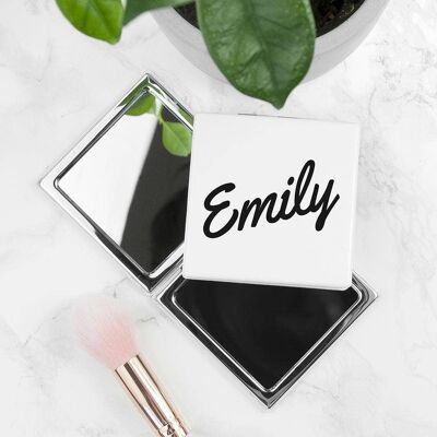 Personalised Monochrome Compact Mirror (PER3914-001) (TreatRepublic2203)