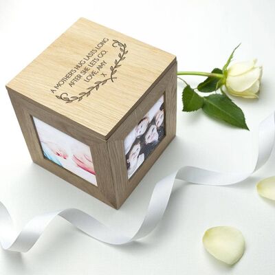 Personalised Mother's Love Oak Photo Cube (PER2654-001) (TreatRepublic2245)