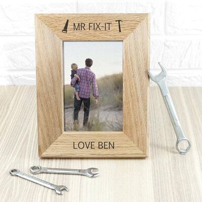 Personalised Mr. Fix-it Engraved Oak Photo Frame (PER3132-SAN) (TreatRepublic2250)