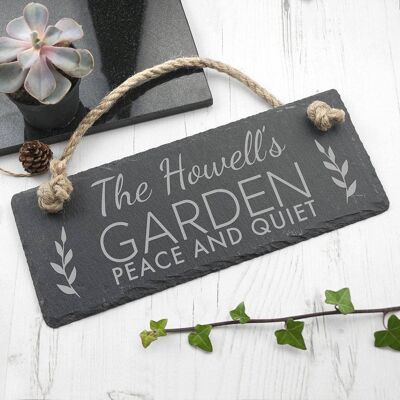 Personalised Our Garden Slate Hanging Sign (PER3026-001) (TreatRepublic2323)