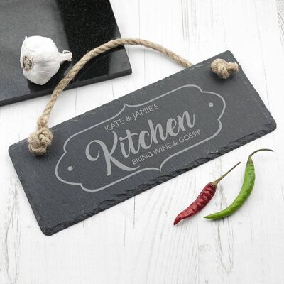 Personalised Our Kitchen Slate Hanging Sign (PER3027-001) (TreatRepublic2324)