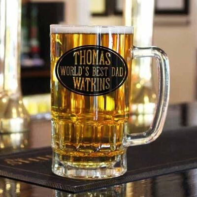 Personalised Oval Design Beer Glass Tankard (PER266-001) (TreatRepublic2325)