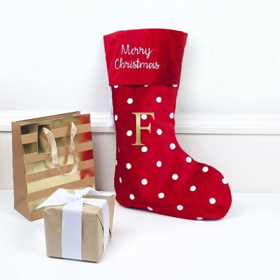 Personalised Polka Dot Christmas Stocking (PER3818-001) (TreatRepublic2394)