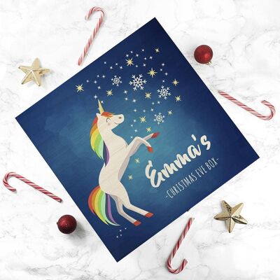 Personalised Rainbow Unicorn Christmas Eve Box (PER3226-SML) (TreatRepublic2420)