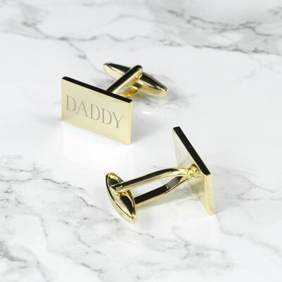 Personalised Rectangle Gold Plated Cufflinks (PER2878-001) (TreatRepublic2427)