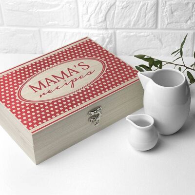 Personalised Retro Polka Dot Recipe Box (PER2667-BLU) (TreatRepublic2450)