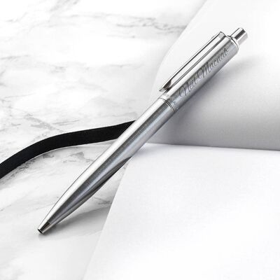 Personalised Sheaffer Brushed Chrome Pen (PER3193-001) (TreatRepublic2513)