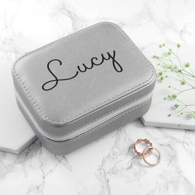 Personalised Silver Travel Jewellery Case (PER3796-001) (TreatRepublic2565)