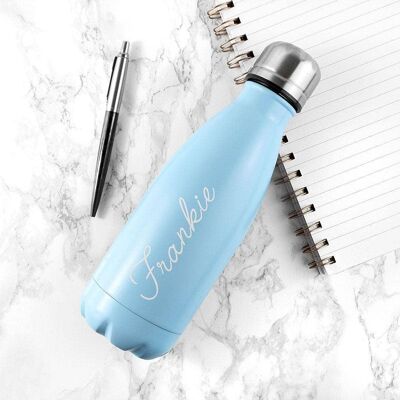 Personalised Sky Blue 350ml Water Bottle (PER3606-SCR) (TreatRepublic2576)