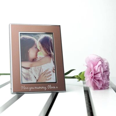 Personalised Small Rose Gold Metal Photo Frame (PER2642-HND) (TreatRepublic2601)