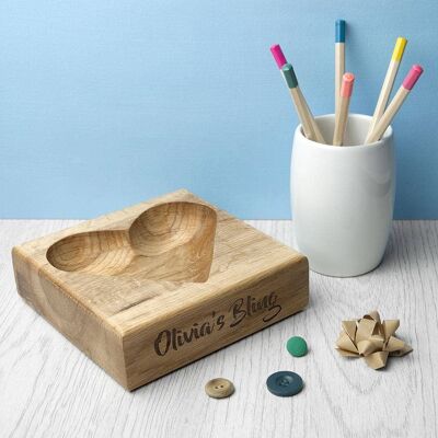 Personalised Solid Oak Trinket Dish (PER2559-SCR) (TreatRepublic2616)