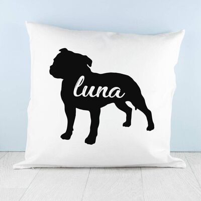 Personalised Staffordshire Terrier Silhouette Cushion Cover (PER3125-001) (TreatRepublic2680)
