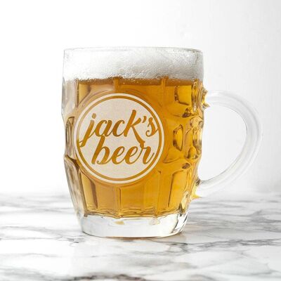 Personalised Statement Dimpled Beer Glass (PER2822-001) (TreatRepublic2687)