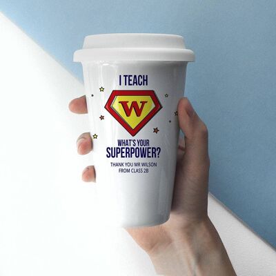 Personalised Super Teacher Travel Mug (PER3191-001) (TreatRepublic2713)