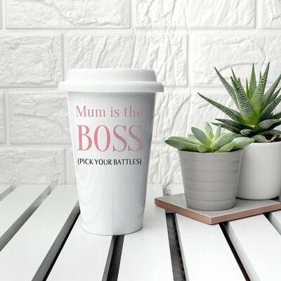 Personalised The Boss Travel Mug (PER2646-001) (TreatRepublic2741)