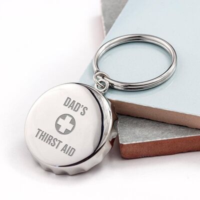 Personalised Thirst Aid Bottle Opener Keyring (PER3370-001) (TreatRepublic2746)