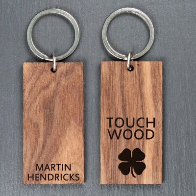 Personalised Touch Wood Keyring (PER502-CLO) (TreatRepublic2759)