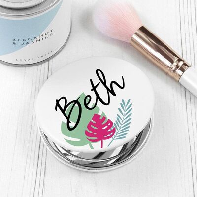 Personalised Tropical Compact Mirror (PER3926-001) (TreatRepublic2778)